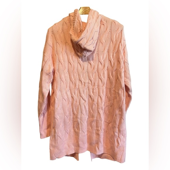 Suéter Light Pink Cable Knit Hooded Cardigan – XL - Picture 2 of 5